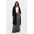 Black Ribbed Knitted Midi Cardigan