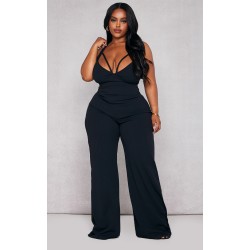 Plus Black Strap Detail Jumpsuit