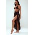 Black Linen Look Beach Sarong