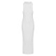 White Funnel Neck Super Soft Knit Maxi Dress