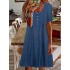 Denim Dress Casual Dress Midi Dress Denim Basic Modern Outdoor Daily Crew Neck Button Short Sleeve Summer Spring 2023 Loose Fit Blue Plain S M L XL 2XL – PRYCUS MITCHELL INC