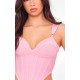 Bubblegum Pink Bandage Dip Hem Bust Cup Corset