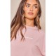 PRETTYLITTLETHING Light Pink Printed Oversized T-shirt