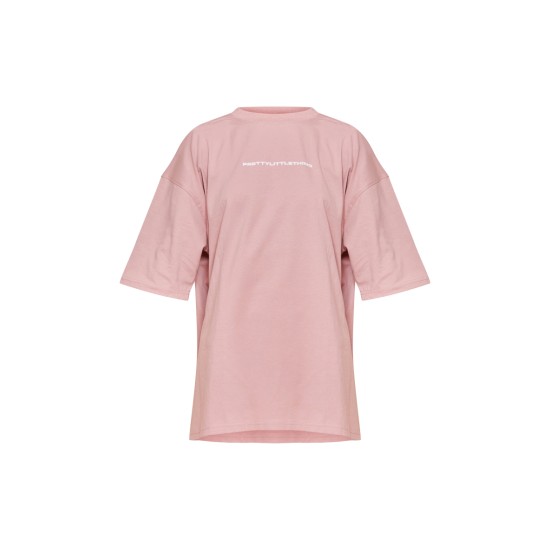 PRETTYLITTLETHING Light Pink Printed Oversized T-shirt