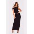 Black Soft Touch Low Rise Maxi Skirt