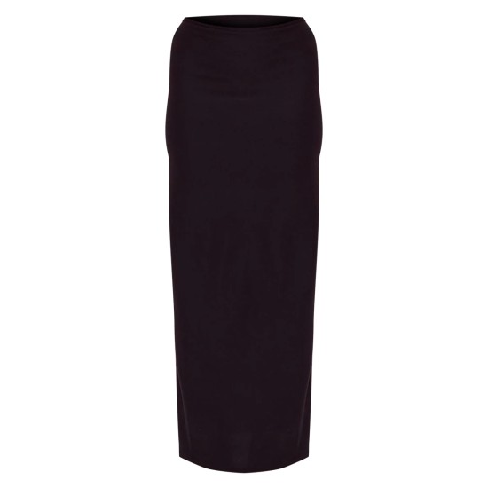 Black Soft Touch Low Rise Maxi Skirt