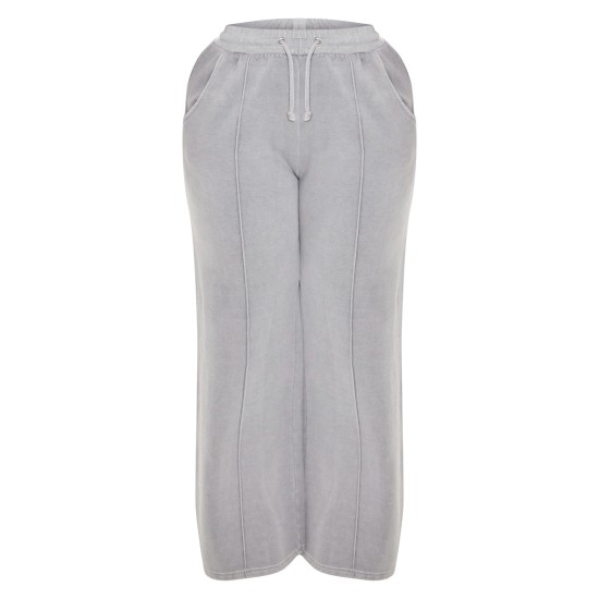 Shape Light Grey Sweat Seam Detail Wide Leg Sweatpants