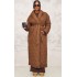 Plus Dark Brown Maxi Belted Quilted Coat