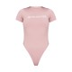 PRETTYLITTLETHING Light Pink Logo Short Sleeve Bodysuit