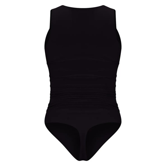 Black Slinky Cut Out Front Bodysuit