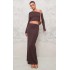 Chocolate Premium  Soft Touch Low Rise Maxi Skirt