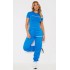 PRETTYLITTLETHING Blue Logo High Waisted Cuffed Sweatpants