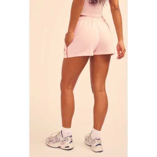 PRETTYLITTLETHING Baby Pink Contrast Binding Runner Shorts