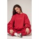 PRETTYLITTLETHING Red Boxy Embroidered Sweatshirt