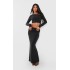 Black Premium Soft Touch Low Rise  Maxi Skirt