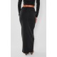 Black Premium Soft Touch Low Rise  Maxi Skirt