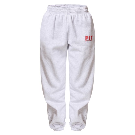 PRETTYLITTLETHING Grey Marl Oversized Cuffed Sweatpants