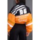 Orange Cropped Oversized Graphic Zipped Racer Bomber Jacket