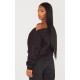 Shape Black Sweat Raw Edge Slouch Sweatshirt