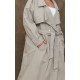 Plus Light Khaki Popper Detail Trench Coat