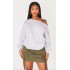 Shape Grey Marl Sweat Raw Edge Slouch Sweatshirt