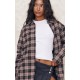 Chocolate Oversized Checked Shirt