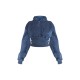 Shape Blue Sweat Cropped Shirred Waist Hoodie