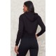 Black Zip Cropped Hoodie