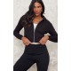 Black Zip Cropped Hoodie