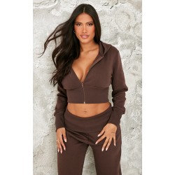 Shape Chocolate Fitted Cropped Hoodie