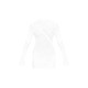 White Crinkle Texture Long Sleeve Bodycon Dress