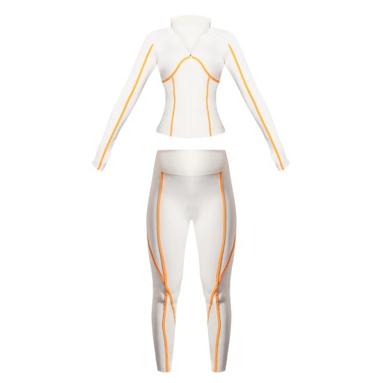 PRETTYLITTLETHING Cream Ski Contrast Seam Sculpt Jacket &amp; Leggings Set