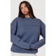 PRETTYLITTLETHING Petrol Blue Athletics Club Embossed Oversized Boxy Sweatshirt