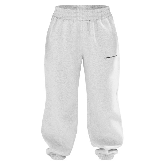 PRETTYLITTLETHING Petite Ash Grey Branded Sweatpants