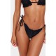 Black Frill Edge Ruched Back Bikini Bottoms